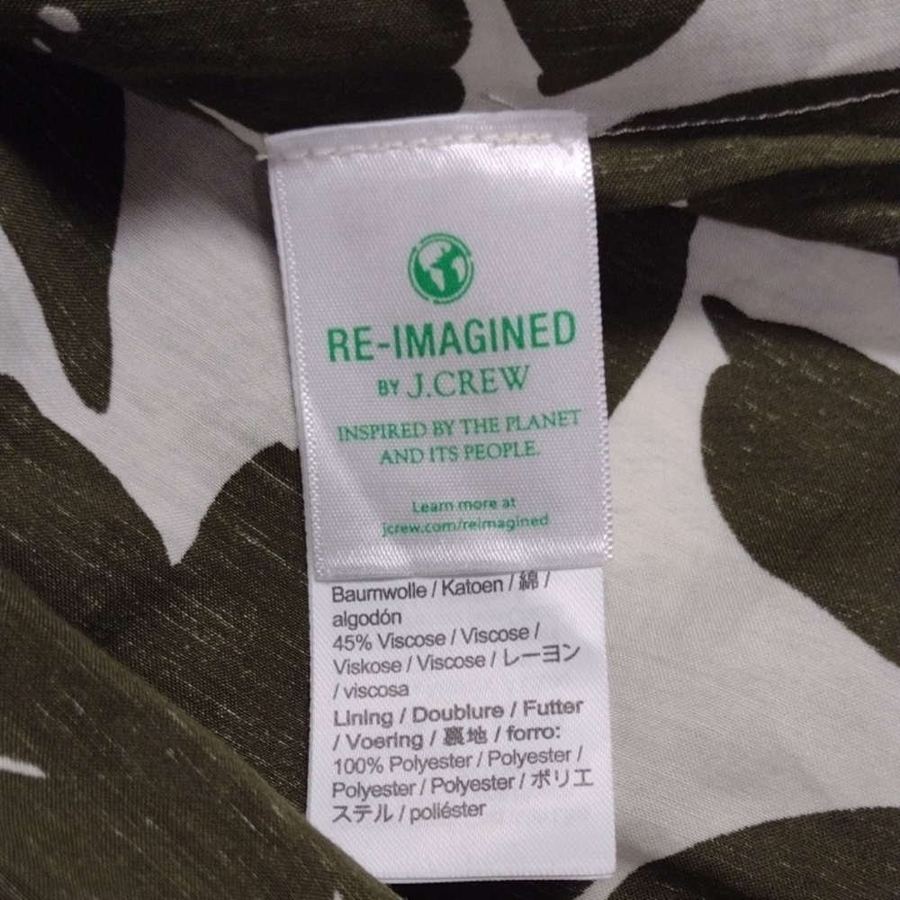 J. Crew Olive and White Floral Maxi Dress Formal Event, Bohemian, Boho. - Picture 11 of 12
